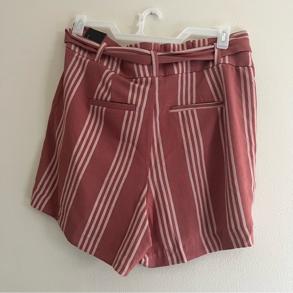 Torrid Pink Dusty Rose Striped tie front shorts - Picture 3 of 10